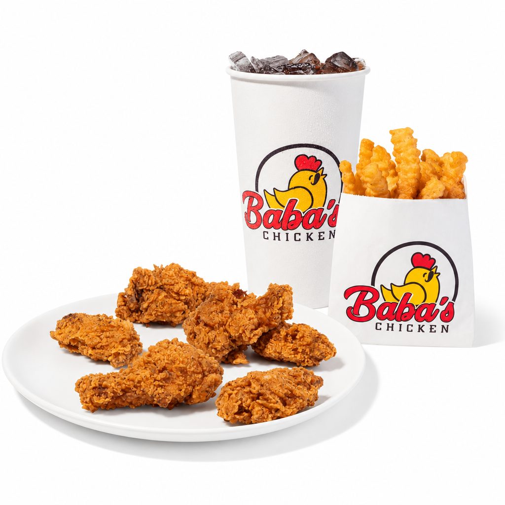 6 Piece Chicken Wings Combo.
