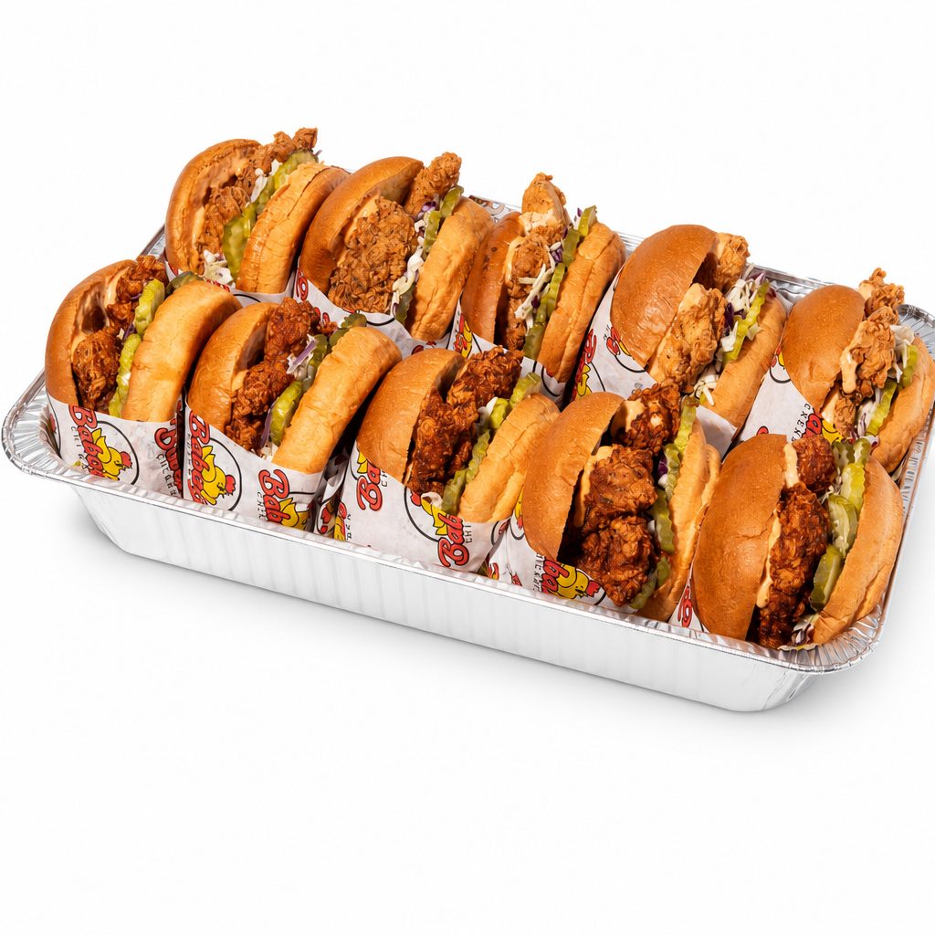 Tray of 10 Baba's Hot Sandwich.